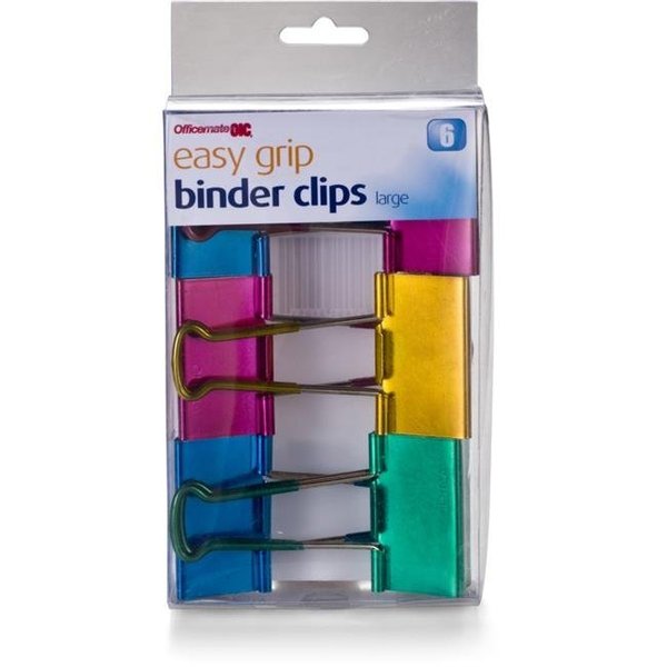Officemate Officemate 1533765 Easy Grip Metallic Binder Clips; Large - Pack of 6 1533765